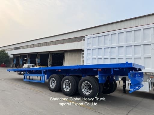 3 Eksel 40ton 13.45m Wabco BPW Axles Hava asılı düz yataklı yarı römork
