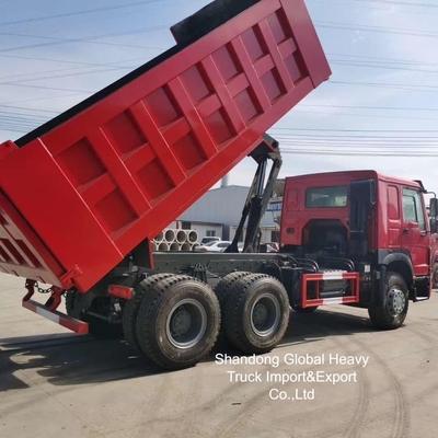 İkinci el HOWO Kırmızı Renk 380hp/400hp Çöp Kamyonu stokta