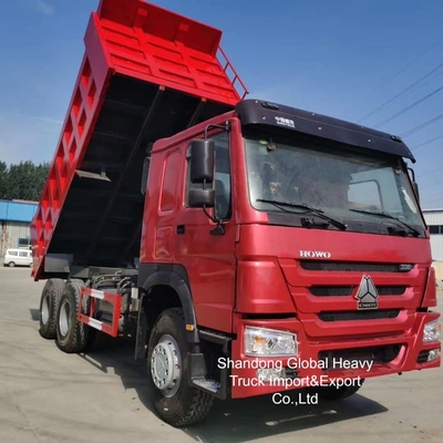 İkinci el HOWO Kırmızı Renk 380hp/400hp Çöp Kamyonu stokta