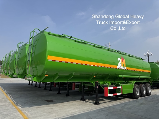 3 Axle 45000L Dizel Benzin Tanker Yarım Rel Aracı Ağır Görevli