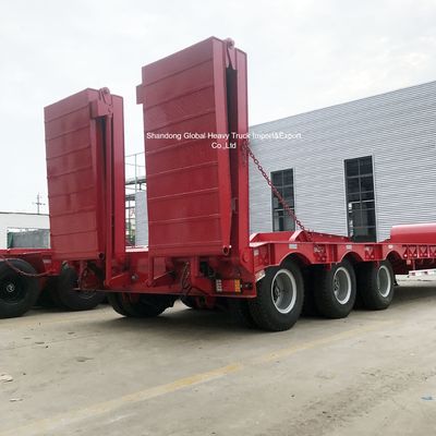 40-80 Tons Loading Capacity Low Bed Semi Trailer with 12R22.5 Tires and 50mm King Pin for Heavy Machinery Transport
