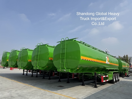 3 Axle 45000L Dizel Benzin Tanker Yarım Rel Aracı Ağır Görevli