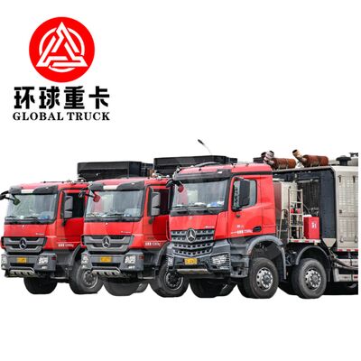 8x6 Tahrik Konfigürasyonlu ve Yüksek Basınçlı Pistonlu Pompalı Petrol Sahası Kırma Ünitesi Kamyonu