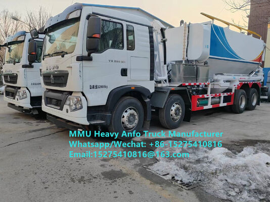 Ucuz Fiyat Karıştırma ve şarj çok fonksiyonel ağır amonyum petrol patlayıcıları Kamyon 15/20/25 Ton Ağır Emülsiyon ANFO Kamyon Rusya/Kazakistan/Uzbekistan/Endonezya/Gvineya Madencilik Patlatma Servisi