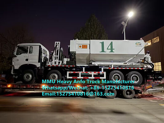 Hızlı teslimat karıştırma ve şarj çok fonksiyonel ağır amonyum petrol patlayıcıları Kamyon 15/20/25 Ton Ağır Emülsiyon ANFO Kamyon Rusya/Kazakistan/Uzbekistan/İndonezya/Gvineya Madencilik Patlama Servisi