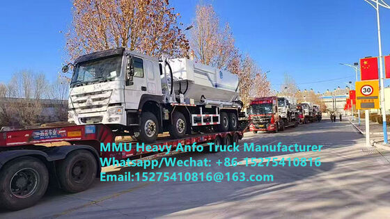 Hızlı teslimat karıştırma ve şarj çok fonksiyonel ağır amonyum petrol patlayıcıları Kamyon 15/20/25 Ton Ağır Emülsiyon ANFO Kamyon Rusya/Kazakistan/Uzbekistan/İndonezya/Gvineya Madencilik Patlama Servisi