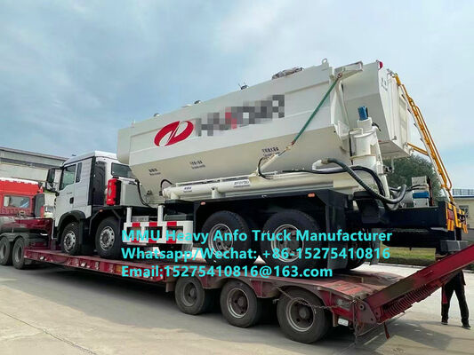 Süper performanslı HOWO karıştırma ve şarj çok fonksiyonel ağır amonyum petrol patlayıcıları Kamyon 15/20/25 Ton Ağır Emülsiyon ANFO Kamyon Zambiya/Zimbabwe/Tanzanya/Ghana/Gineya/Peru Madencilik Patlama Servisi