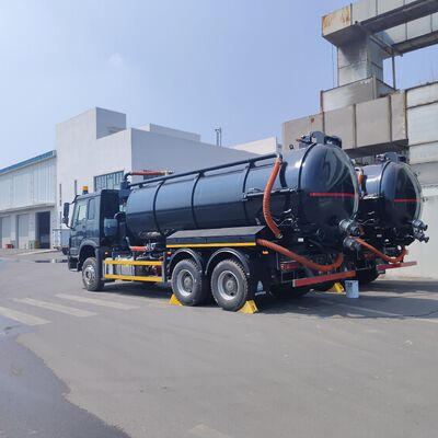 HOWO 15CBM Belediye ve Endüstriyel Atık Temizliği için 6×4 Sürüş Tipi ve 266 HP Motor Gücüyle Vakumlu Kanalizasyon Emik Kamyonu