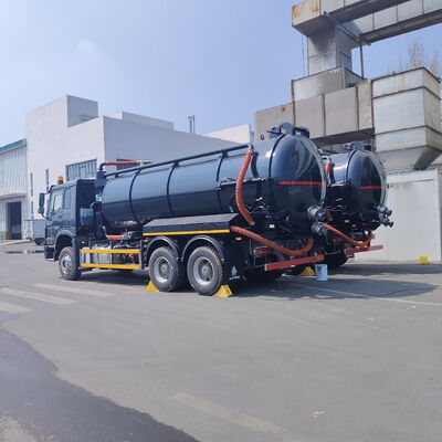HOWO 15CBM Septik tank temizliği ve çamur taşımacılığı için 6×4 sürüş tipi ve 336 HP motorlu vakumlu kanalizasyon emme kamyonu