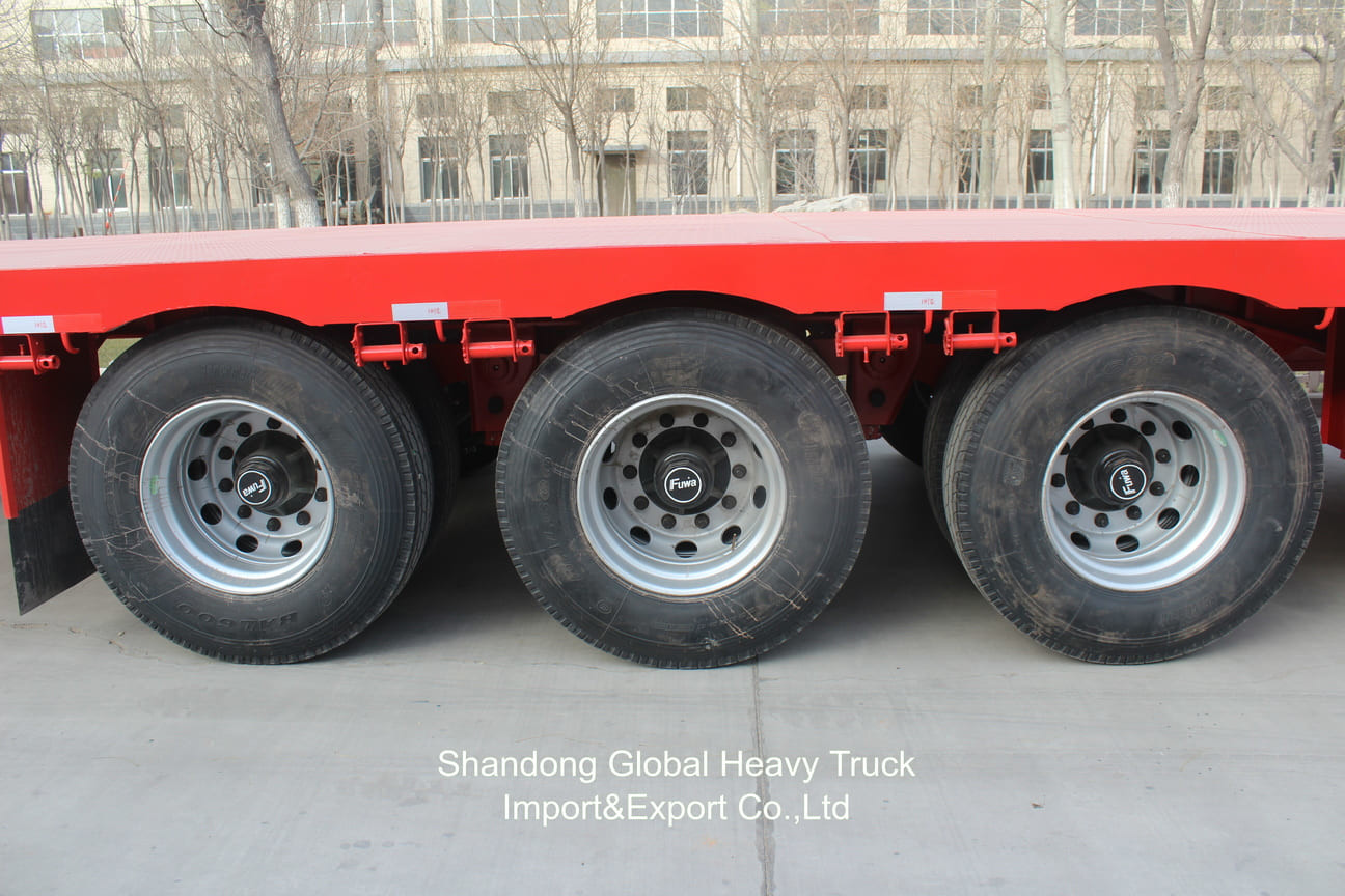 Şasi 60 Ton 3 Axles 2 AXLES Lowboy Düşük yataklı Düşük yataklı yarı römorklar