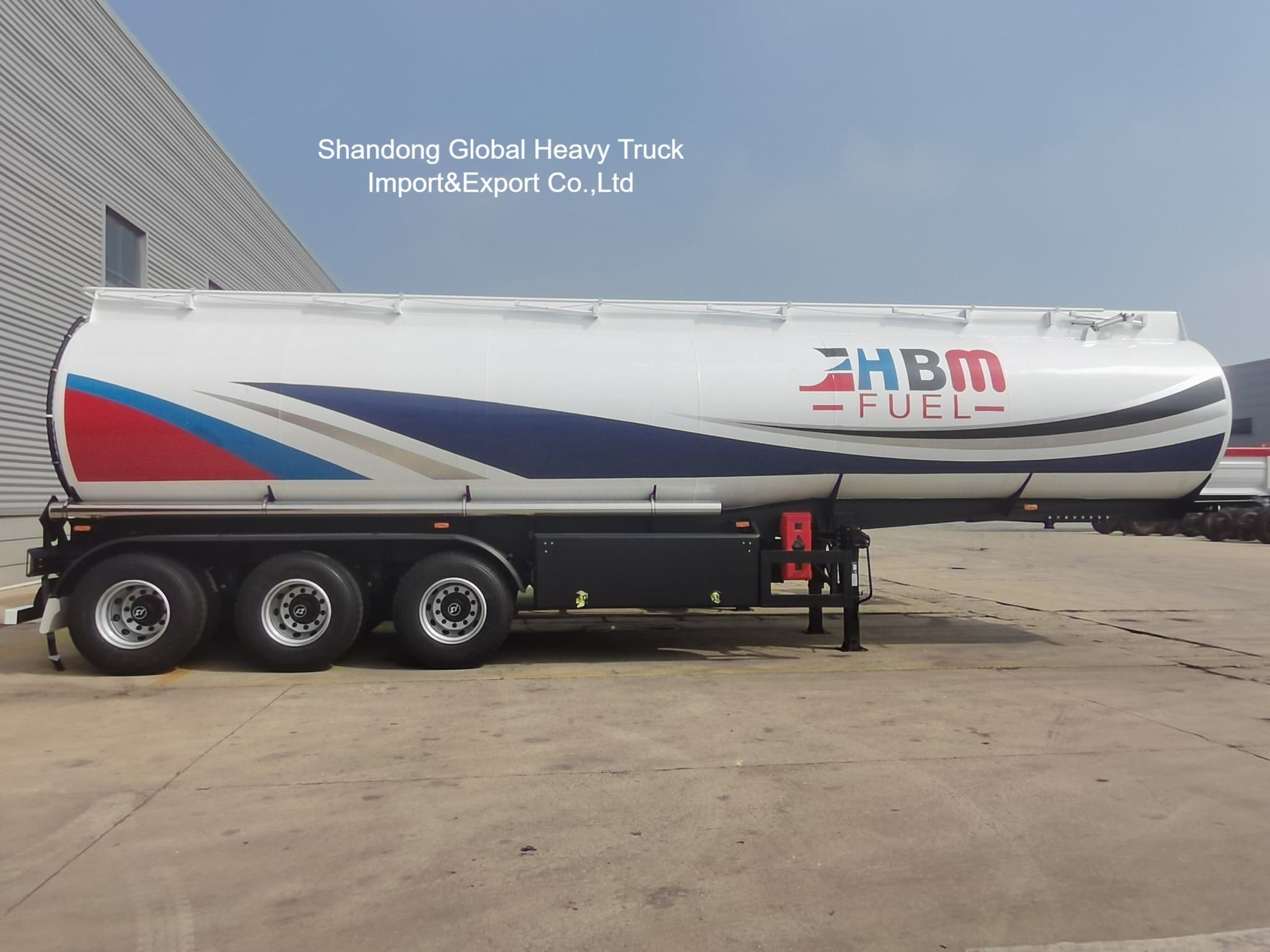 3 Eksenli Çelik Petrol Tankörü Yarım Relye 45000L Yakıt Tankı
