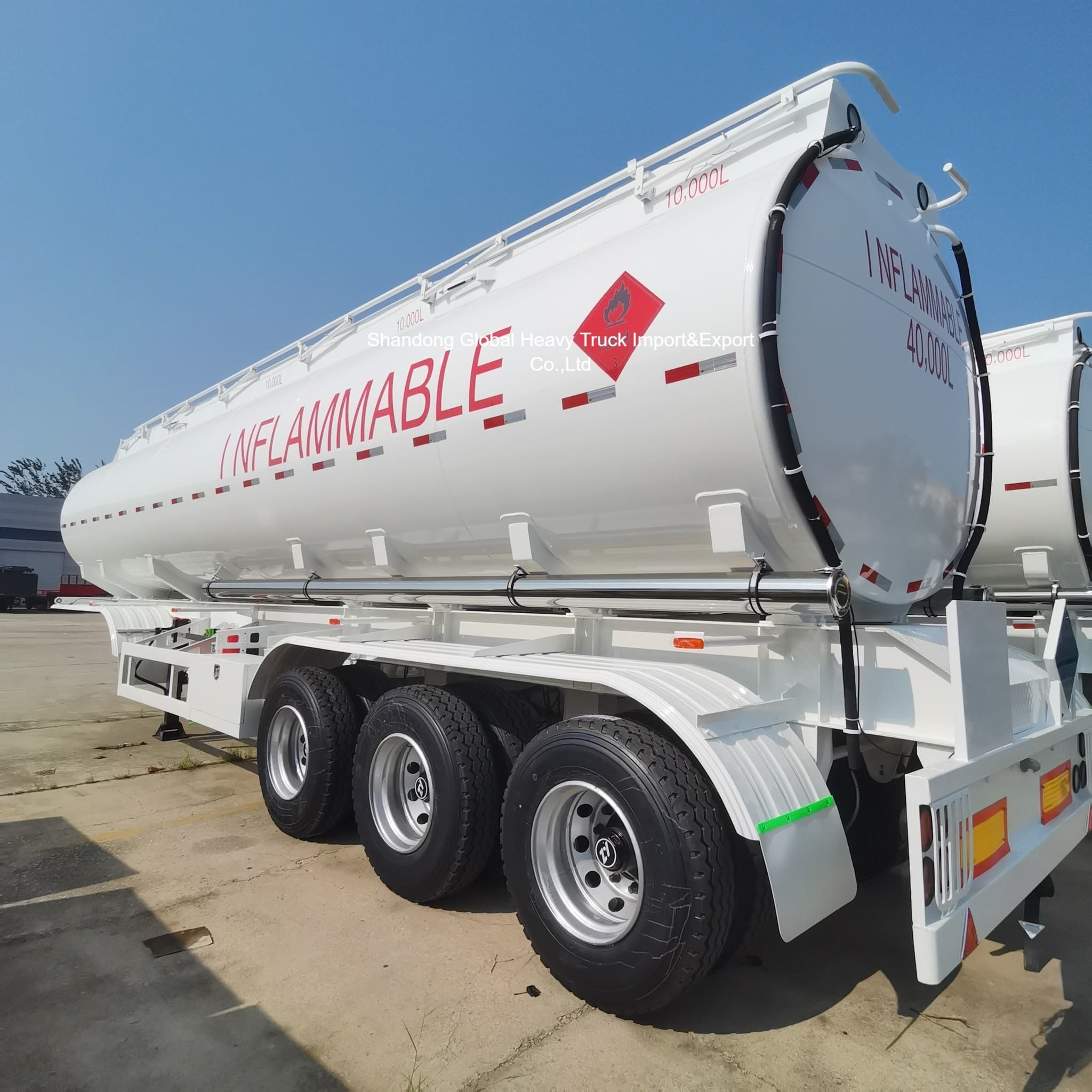 3 Eksel 45000L Karbon Çelik Yakıt Tankörü Yarım Rel