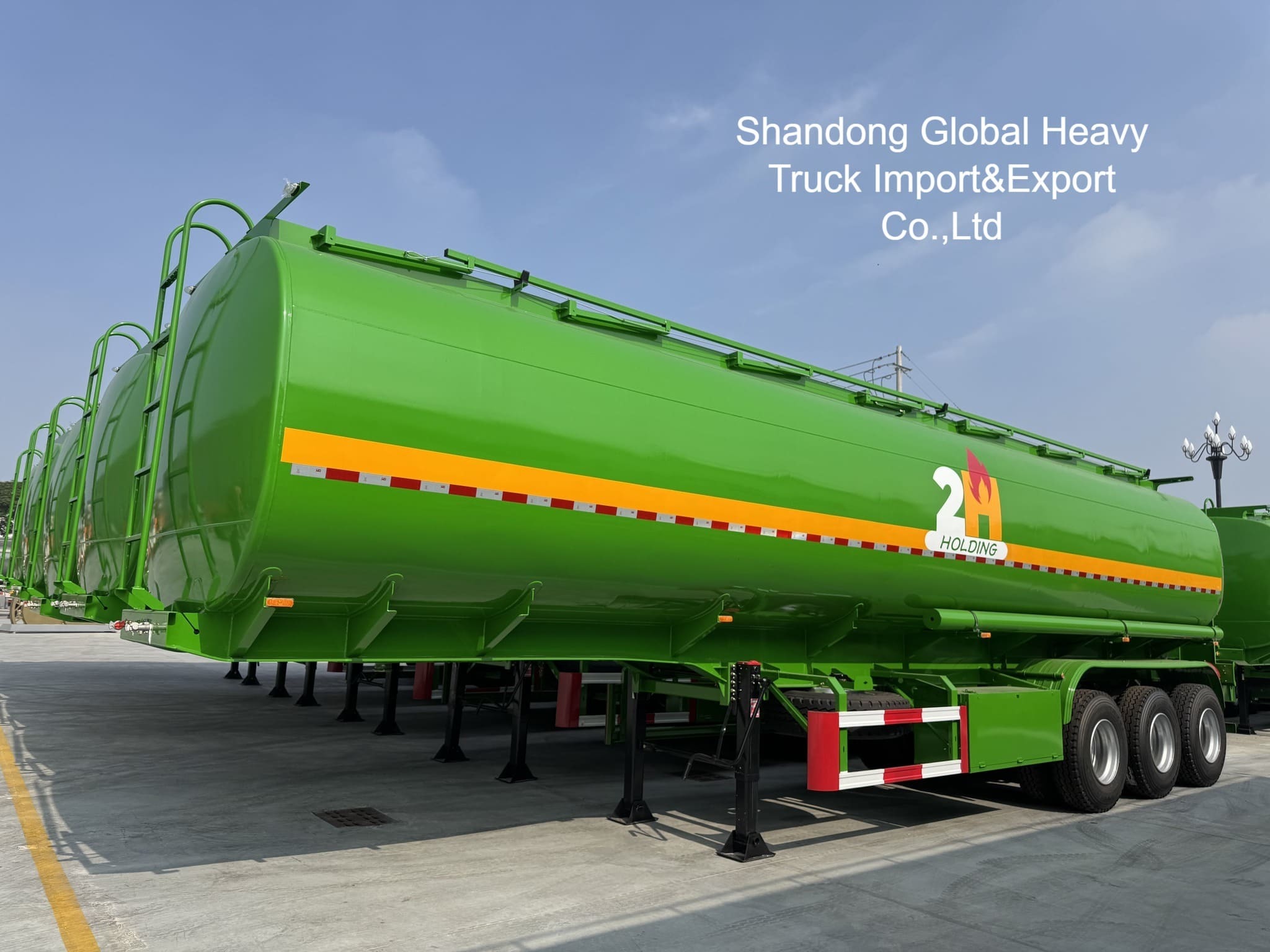3 Axle 45000L Dizel Benzin Tanker Yarım Rel Aracı Ağır Görevli