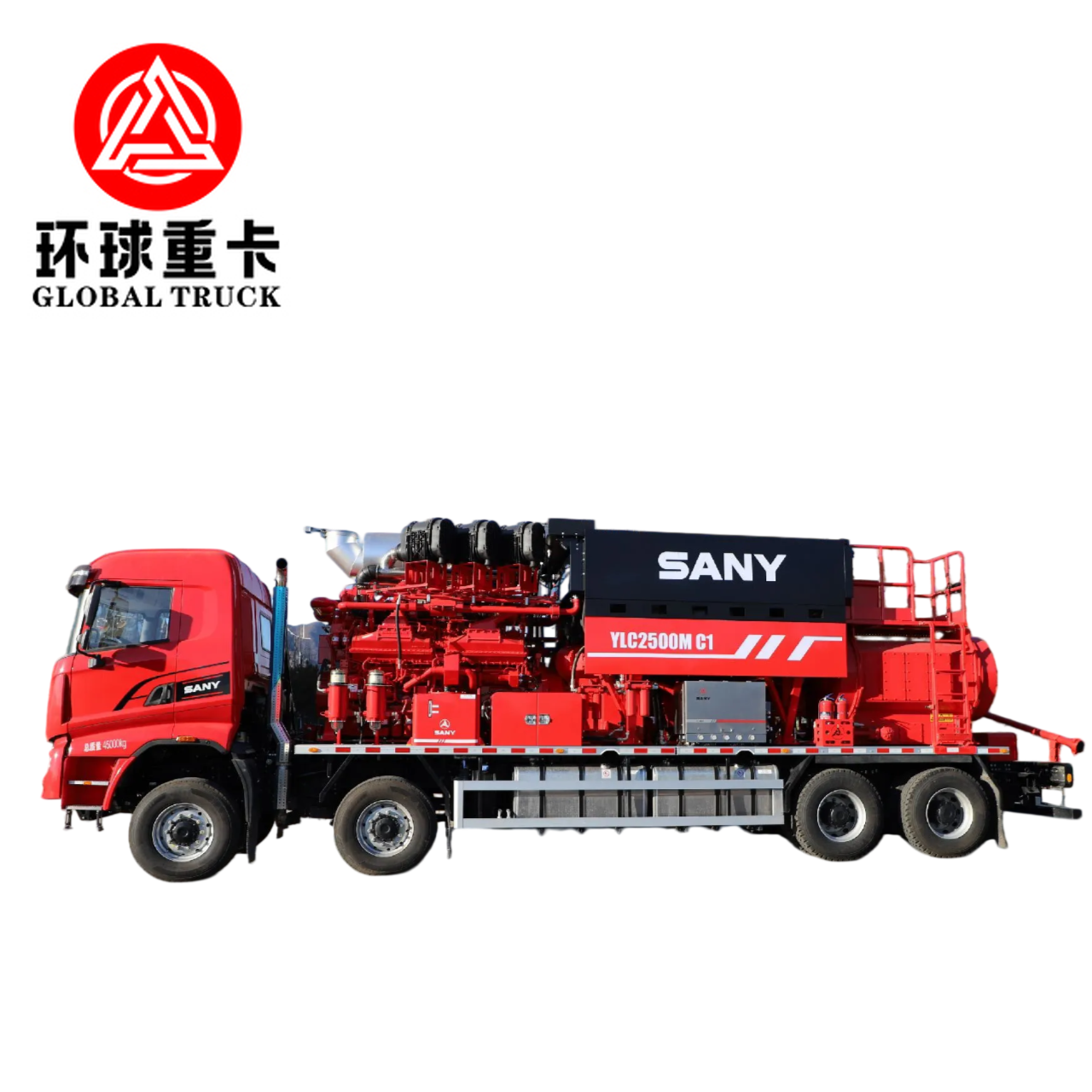 8x6 Tahrik Konfigürasyonlu ve Yüksek Basınçlı Pistonlu Pompalı Petrol Sahası Kırma Ünitesi Kamyonu