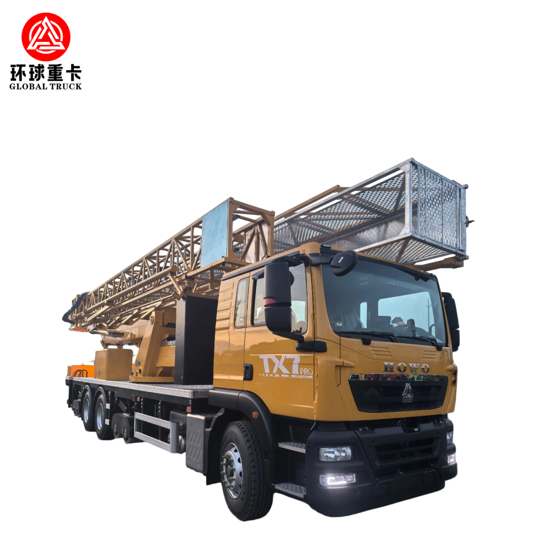 HOWO Sinotruk Sitrak Diesel Powered Bridge Inspection Vehicle with Folding Boom Lift, Euro 5 / Euro 6, 340-440 HP